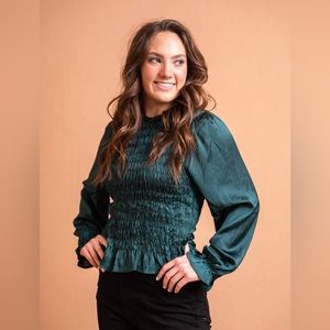 NWT Emerald Smock Top
